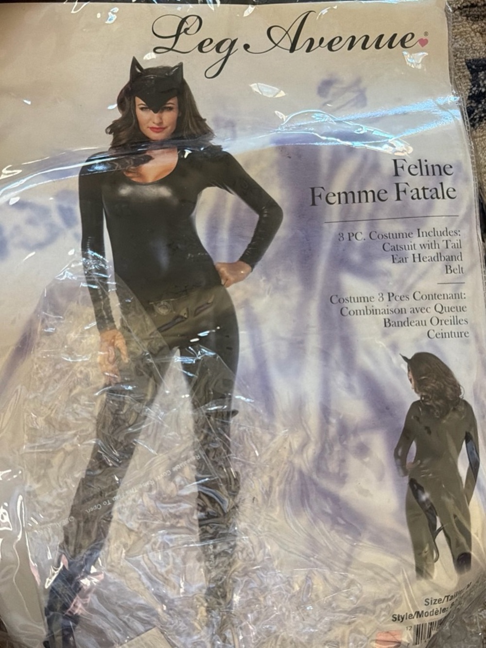 Leg Avenue Black Feline Femme Fatale Catsuit Costume